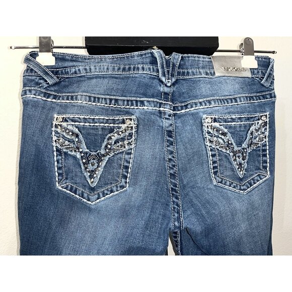 Vigoss The Chelsea Capri Jean Women Size 13/1 4 36X21  9 “ Rise Embroidered - Picture 6 of 10